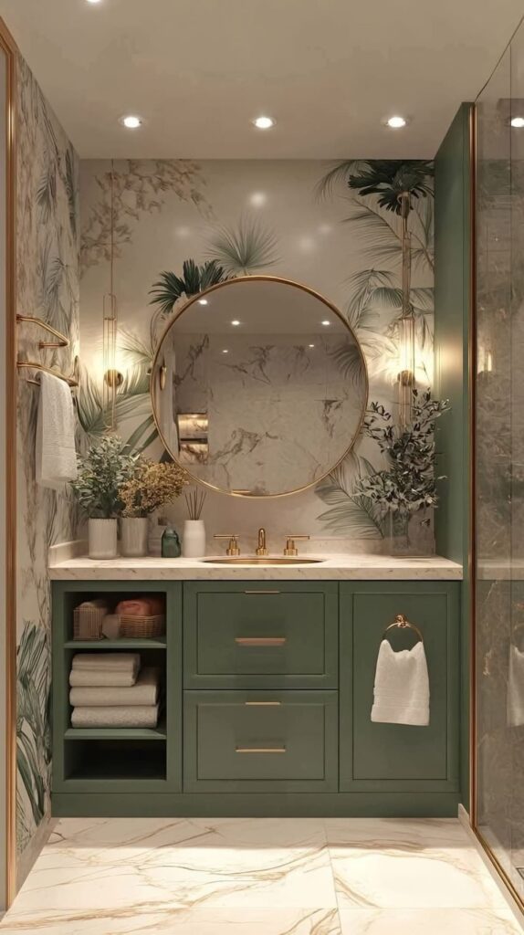 Green Vanity as a Statement Piece