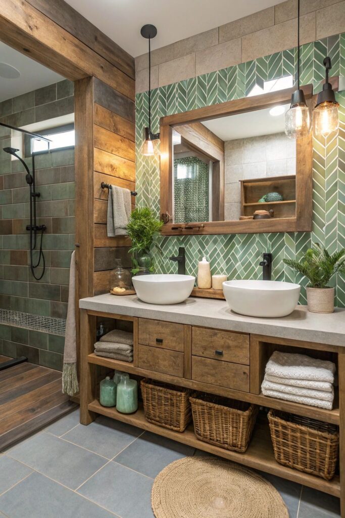 Olive Green Bathroom for Warm, Earthy Vibes