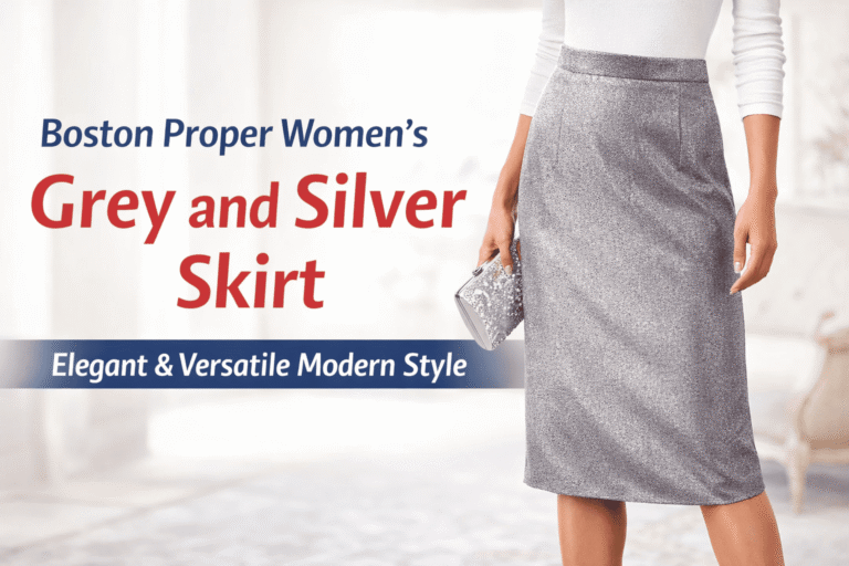 Boston Proper Women’s Grey and Silver Skirt