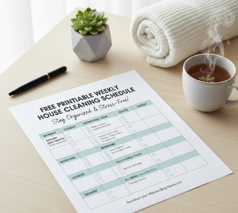 Free Printable Weekly House Cleaning Schedule: Stay Organized & Stress-Free!