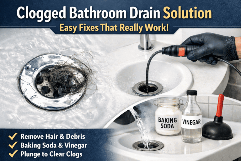 clogged bathroom drain solution